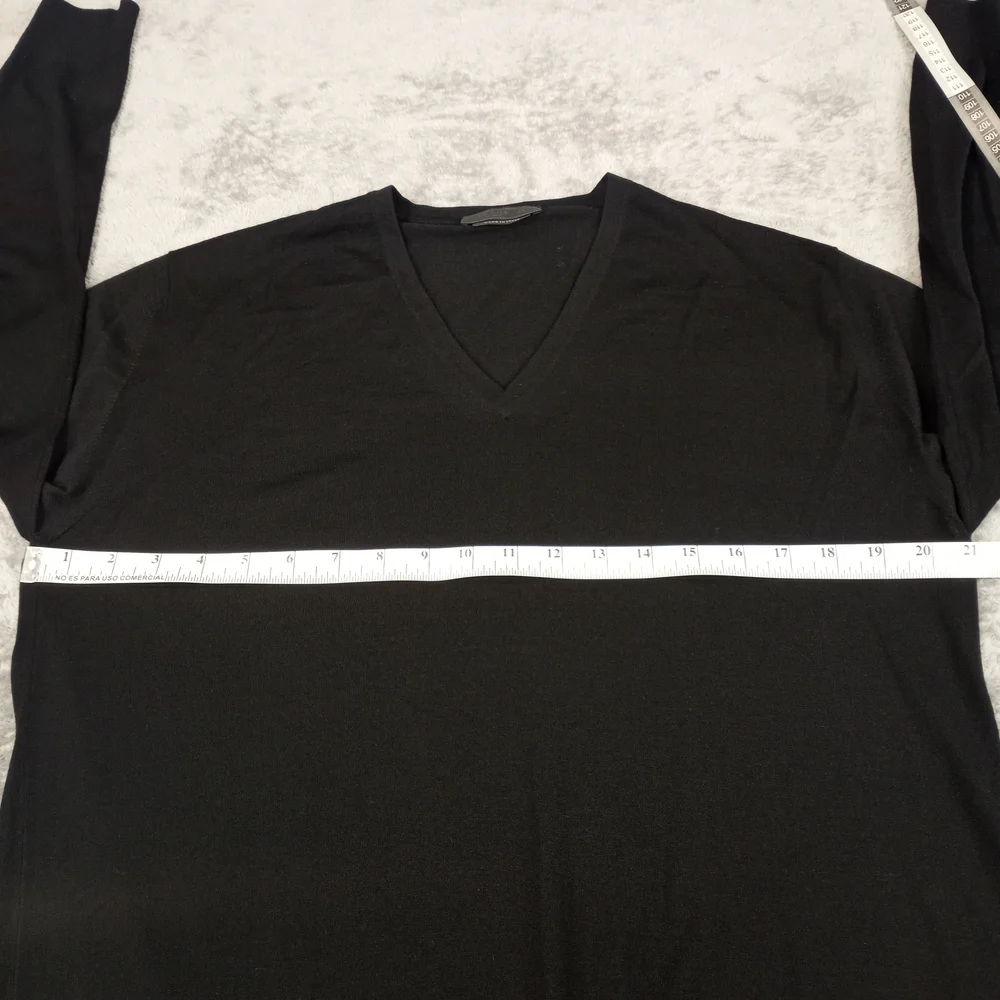 PRADA Women's navy wool long sleeve V-neck classic sweater IT48 small - Picture 15 of 16